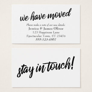 "We Have Moved" Minimal Typography Insert Card