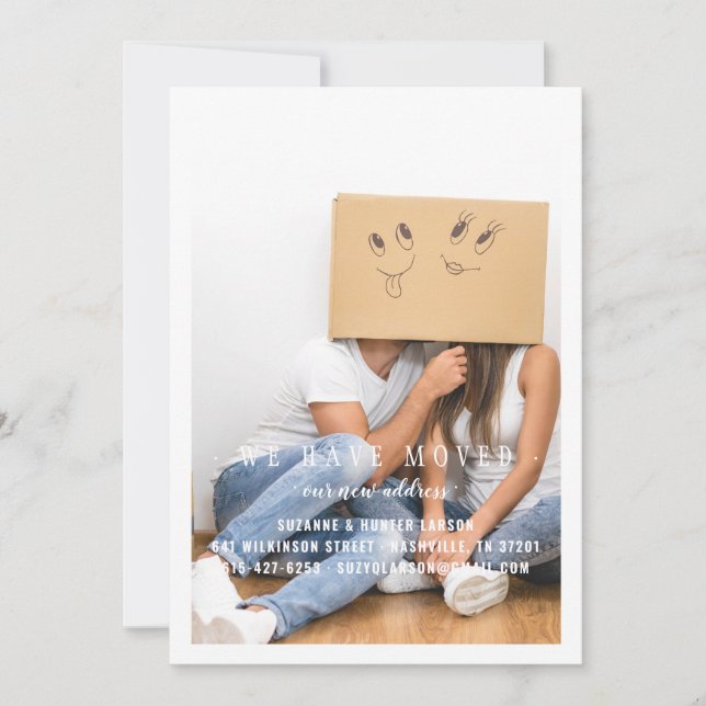 We Have Moved Modern Minimal Photo Announcement (Front)