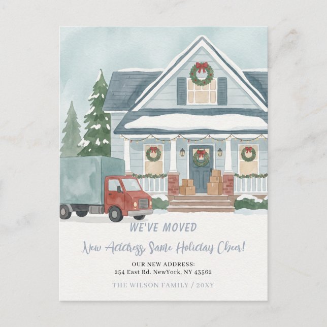 We Have Moved New Address Moving  Holiday Postcard (Front)