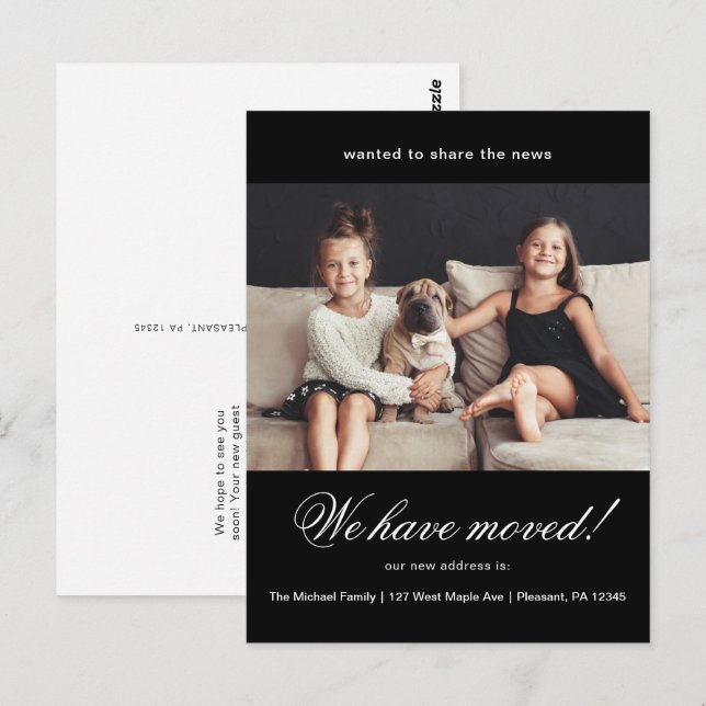 We Have Moved New Address Photo Announcement Postcard (Front/Back)