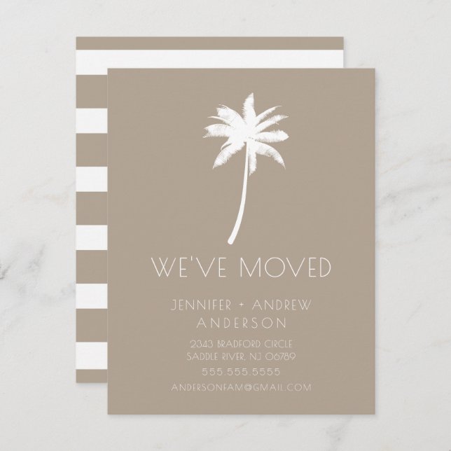 We Have Moved Palm Tree Moving Announcement (Front/Back)