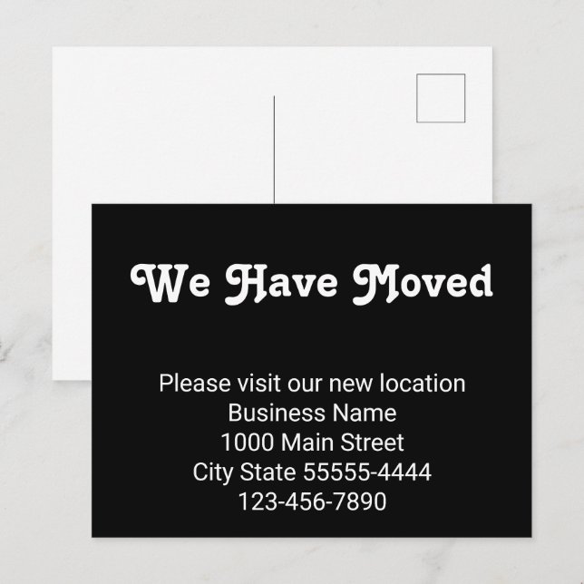 We Have Moved Please Visit Our New Location Postcard (Front/Back)