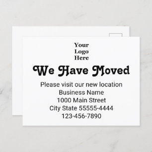 We Have Moved Please Visit Our New Location White Postcard