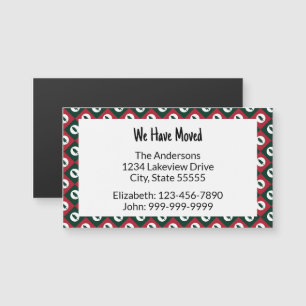 We Have Moved Red Green Christmas Trees Pattern