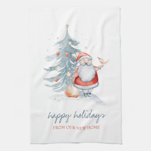 We Have Moved, Santa Claus,Pine Tree Kitchen Towel