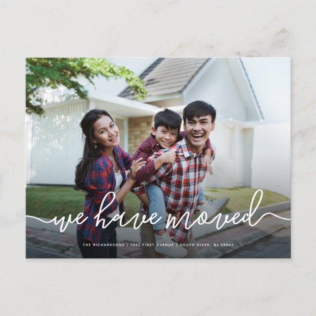 We Have Moved | Simple Photo Moving Announcement (Front)