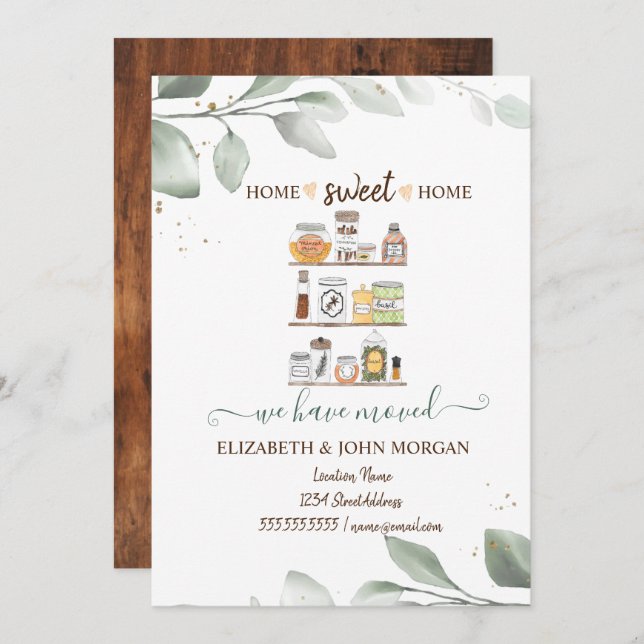 We Have Moved,Stock Kitchen,Leaves,Wood (Front/Back)