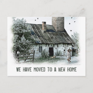 We have moved to a new home   Countryside Announcement Postcard