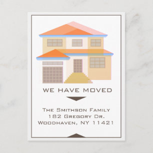 We Have Moved • Vintage House • Art Deco Layout Postcard