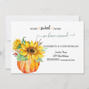 We Have Moved,Watercolor Pumpkins,Sunflowers