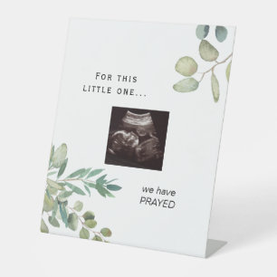 We have Prayed Ultrasound Photo Baby Shower Sign