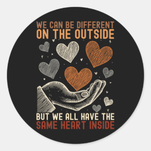 We Have Same Heart Inside Black History Month Wome Classic Round Sticker