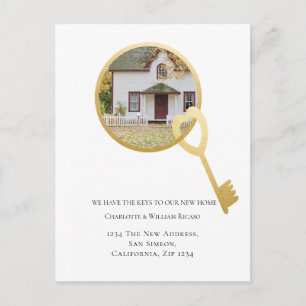 We Have The Keys To Our New Home Heart Themed Announcement Postcard