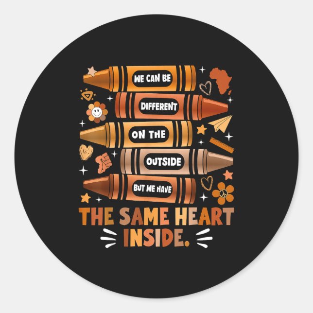 We Have The Same Heart Black History Month African Classic Round Sticker (Front)
