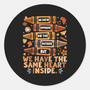 We Have The Same Heart Black History Month African Classic Round Sticker