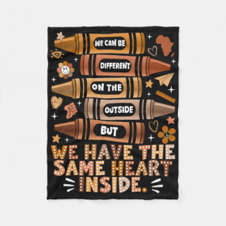 We Have The Same Heart Black History Month African Fleece Blanket