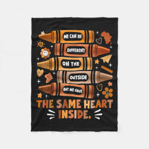 We Have The Same Heart Black History Month African Fleece Blanket