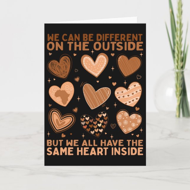 We Have The Same Heart Inside Valentine Heart Blac Card (Front)