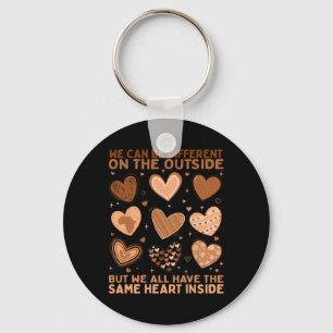 We Have The Same Heart Inside Valentine Heart Blac Keychain