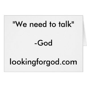 We have to talk