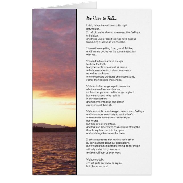 We Have To Talk...Relationships (Front)