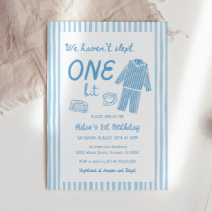 We Haven't Slept One Bit 1st Birthday Party Invitation