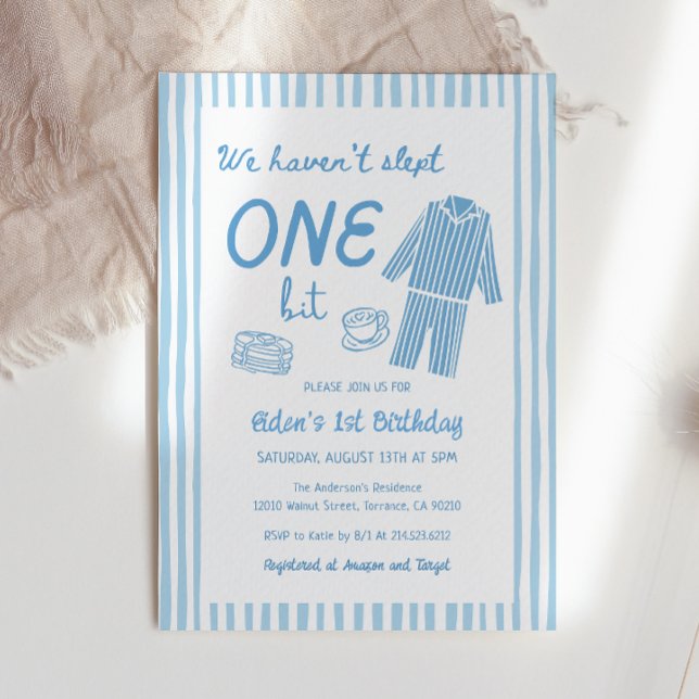 We Haven't Slept One Bit 1st Birthday Party Invitation (Creator Uploaded)