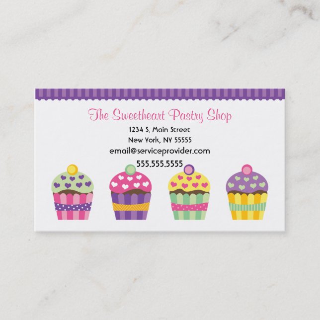 We "Heart" Cupcakes Business Card (Front)