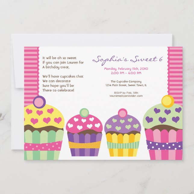 We "Heart" Cupcakes Invitation (Front)