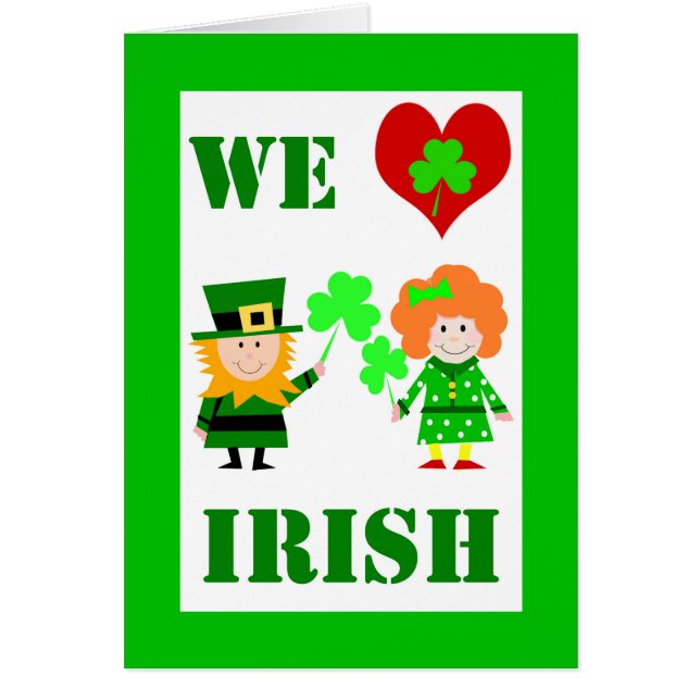 We Heart / Love Irish, St. Patrick's Day, Cute (Front)