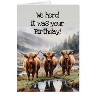 We Herd it Was Your Birthday Fun Cow Humour