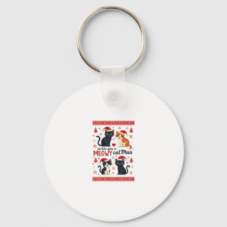 We Hiss You A Meowy Catmas Funny Cat Christmas Ugl Keychain