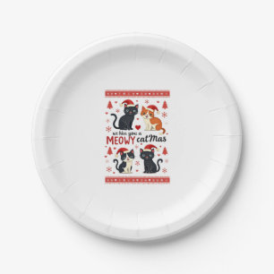 We Hiss You A Meowy Catmas Funny Cat Christmas Ugl Paper Plate