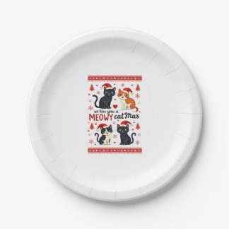 We Hiss You A Meowy Catmas Funny Cat Christmas Ugl Paper Plate