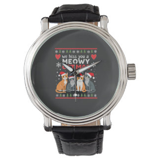 We Hiss You A Meowy Catmas Funny Cat Christmas Ugl Watch