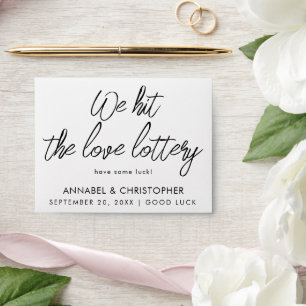 We Hit the Love Lottery Wedding Favor   Have Some  Envelope