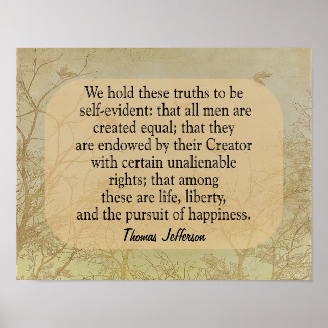 We hold these truths -Jefferson quote -art print (Front)