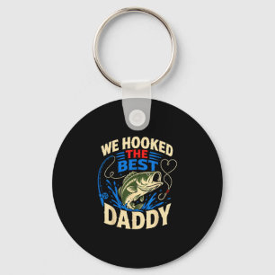 We hooked the daddy vintage fishing design keychain