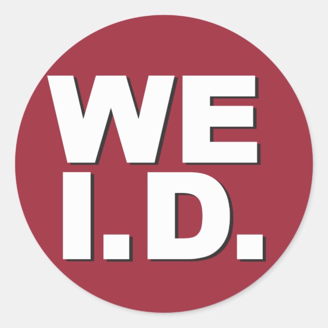We I.D. identification required sticker (Front)