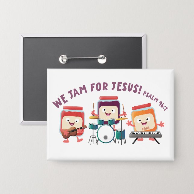 We Jam for Jesus cute bible verse cartoon (Front/Back)