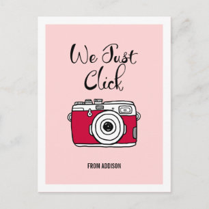 We Just Click Camera Valentine Postcard