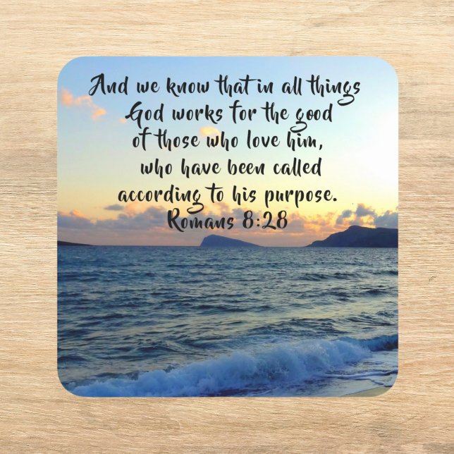  We Know That In All Things Romans 8:28 Christian Square Sticker (Creator Uploaded)