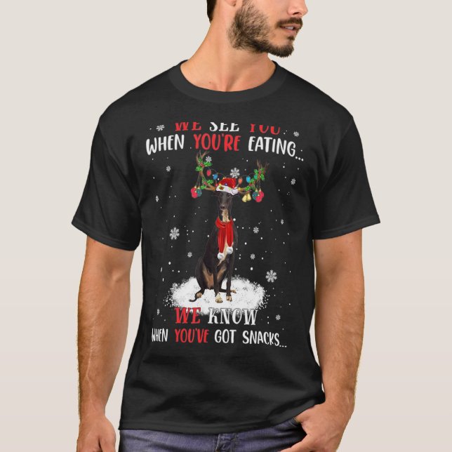 We Know When You've Got Snacks Greyhound T-Shirt (Front)