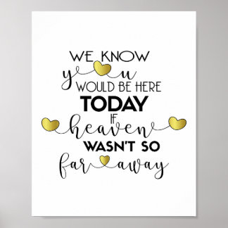 We Know You Would Be Here Today-Gold Wedding Sign