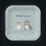 We like to paw-ty!  French, bulldog Paper Plate<br><div class="desc">We like to paw-ty!  French,  bulldog</div>