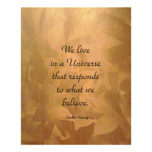 We Live In A Universe Quote - Copper Photo Print