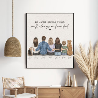 We’ll Always Need Our Dad Family Portrait Poster