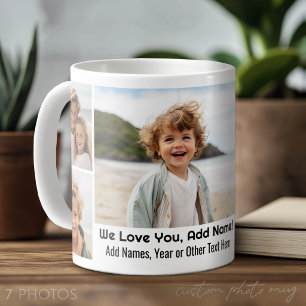 We Love Add Name - Photo Collage with 7 Photos Coffee Mug