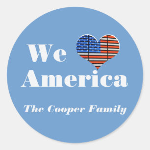 We Love America Classic Round Sticker
