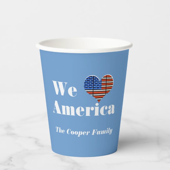 We Love America Paper Cups (Front)